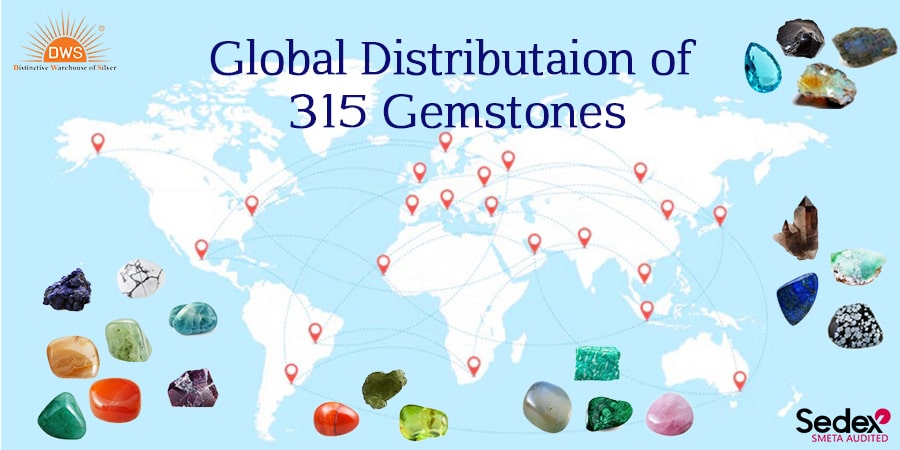 Global Distribution of 315 Gemstones